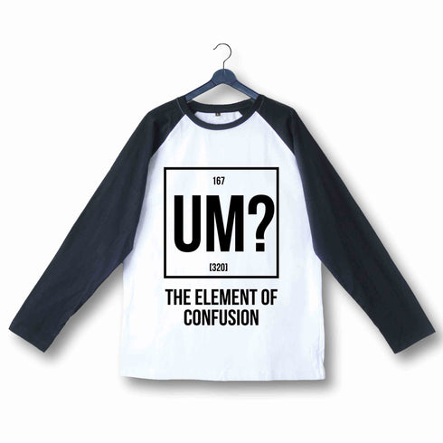 Nerd THE ELEMENT OF CONFUSION Custom Printed Graphic Design Raglan T-Shirt for Women