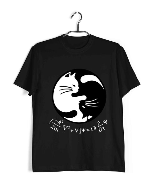 NERD GEEK Nerd Physics SCHRODINGERS EQUATION YIN YANG Custom Printed Graphic Design T-Shirt for Men