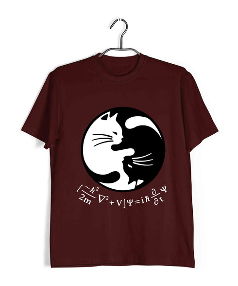 NERD GEEK Nerd Physics SCHRODINGERS EQUATION YIN YANG Custom Printed Graphic Design T-Shirt for Men