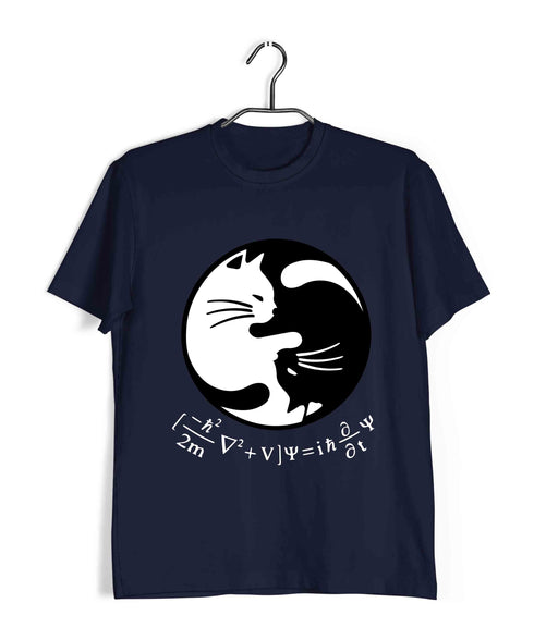 NERD GEEK Nerd Physics SCHRODINGERS EQUATION YIN YANG Custom Printed Graphic Design T-Shirt for Men