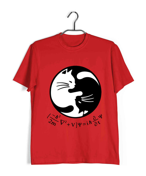 Physics SCHRODINGERS EQUATION YIN YANG Nerd Casual Graphic Printed T-Shirt for Men
