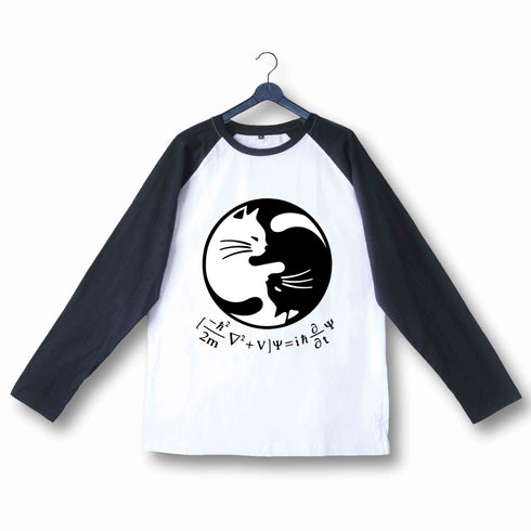 Nerd SCHRODINGERS EQUATION YIN YANG Custom Printed Graphic Design Raglan T-Shirt for Women