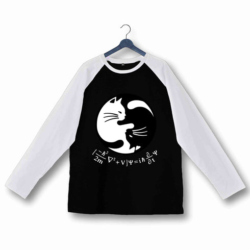 Nerd SCHRODINGERS EQUATION YIN YANG Custom Printed Graphic Design Raglan T-Shirt for Women