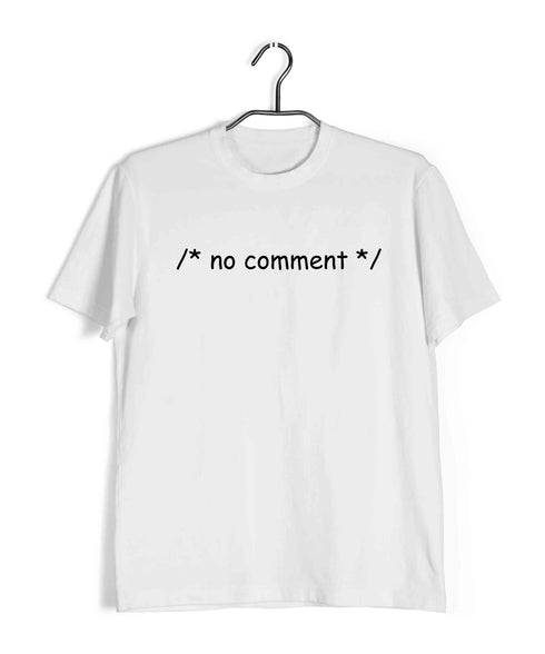 Coding COMMENT NO COMMENT Nerd Engineering Casual Graphic Printed T-Shirt for Men