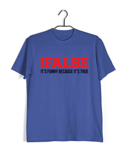 Coding FALSE TRUE FUNNY Nerd Engineering Casual Graphic Printed T-Shirt for Men