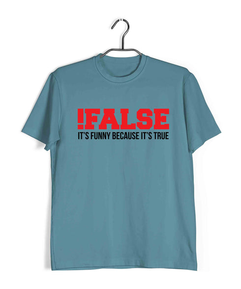 Coding FALSE TRUE FUNNY Nerd Engineering Casual Graphic Printed T-Shirt for Men