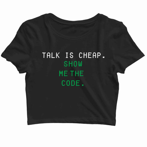 Coding Nerd Engineering CODE IS CLEAN MIND IS DIRTY Custom Printed Graphic Design Crop Top T-Shirt for Women