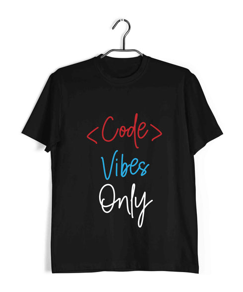 Coding CODE VIBES ONLY Nerd Engineering Casual Graphic Printed T-Shirt for Men
