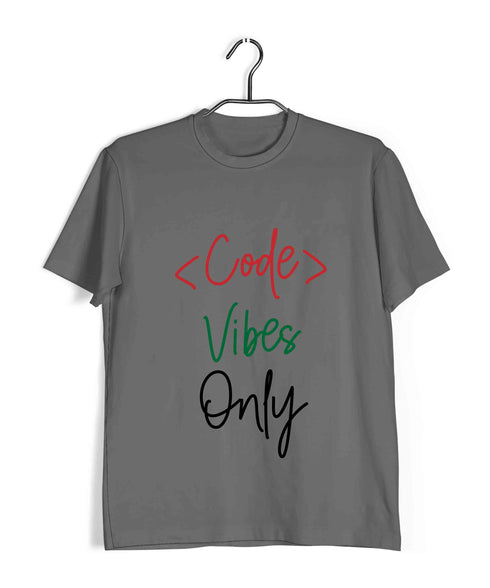 Coding CODE VIBES ONLY Nerd Engineering Casual Graphic Printed T-Shirt for Men