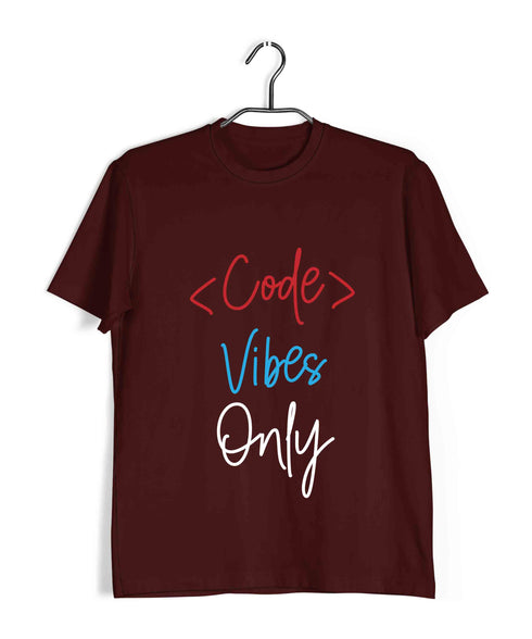 Coding CODE VIBES ONLY Nerd Engineering Casual Graphic Printed T-Shirt for Men