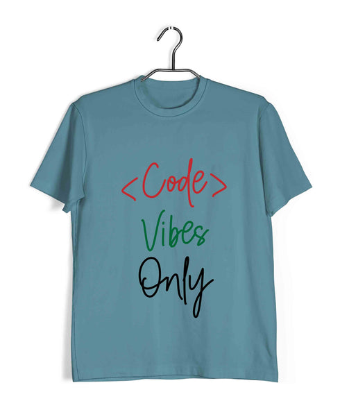 Coding CODE VIBES ONLY Nerd Engineering Casual Graphic Printed T-Shirt for Men