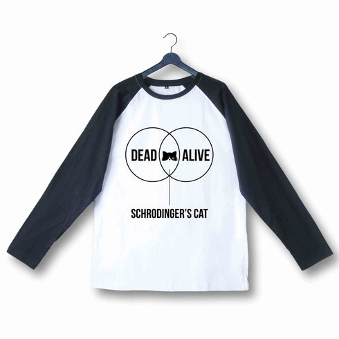 Coding Nerd Engineering SCHRODINGERS CAT VENN DIAGRAM Custom Printed Graphic Design Raglan T-Shirt for Women