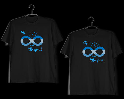 Matching Anniversary Gifts Relationships Matching Couples TO INFINITY AND BEYOND T-Shirts for Boyfriend Girlfriend Fiance Husband Wife Mother Father Family