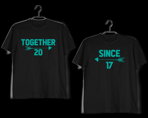 Matching Anniversary Gifts Relationships Matching Couples TOGETHER SINCE 2017 T-Shirts for Boyfriend Girlfriend Fiance Husband Wife Mother Father Family
