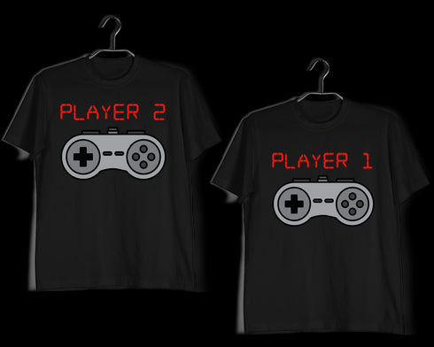 Matching Anniversary Gifts Relationships Matching Couples PLAYER 1 PLAYER 2 T-Shirts for Boyfriend Girlfriend Fiance Husband Wife Mother Father Family