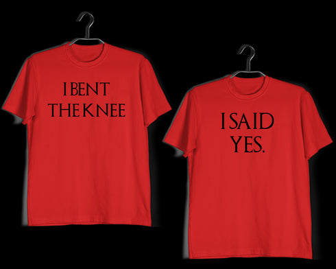 Matching Anniversary Gifts Relationships Matching Couples I BENT THE KNEE T-Shirts for Boyfriend Girlfriend Fiance Husband Wife Mother Father Family