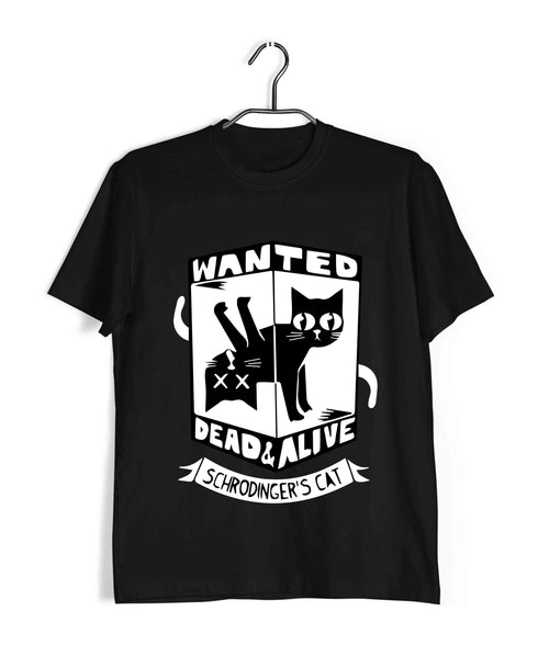 Physics WANTED CAT DEAD OR ALIVE The classics Casual Graphic Printed T-Shirt for Men