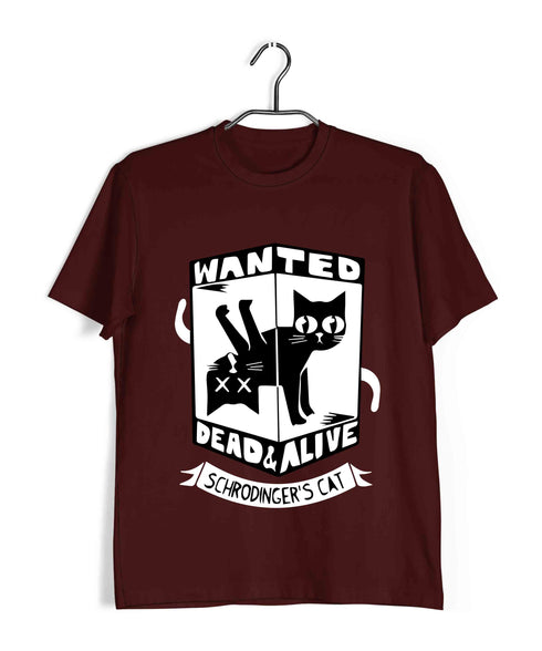 8 TV Series Physics Wanted Dead or Alive Schrodingers Cat Custom Printed Graphic Design T-Shirt for Men
