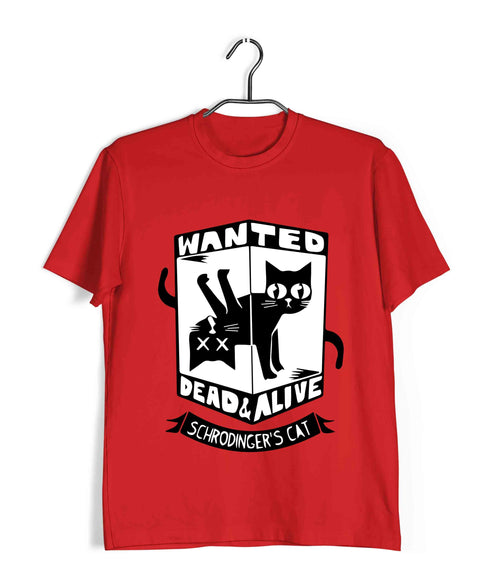 Physics WANTED CAT DEAD OR ALIVE The classics Casual Graphic Printed T-Shirt for Men