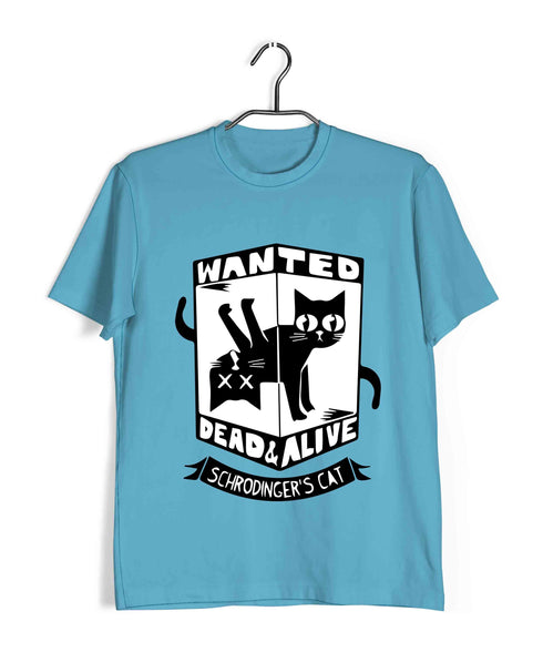 8 TV Series Physics Wanted Dead or Alive Schrodingers Cat Custom Printed Graphic Design T-Shirt for Men