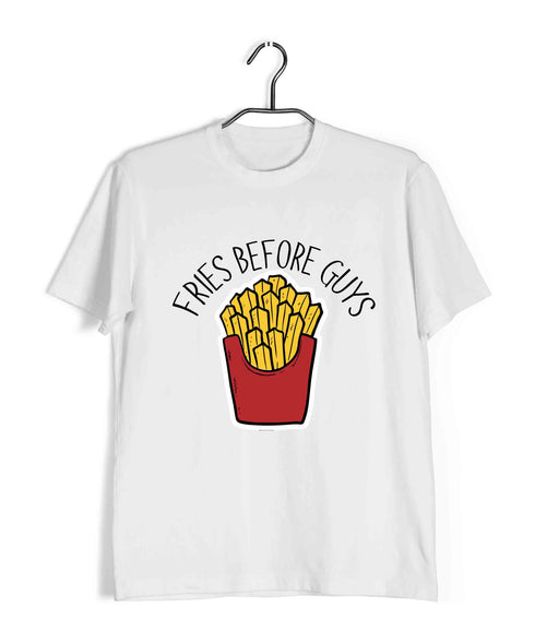 Feminism Fries before Guys Feminista Casual Graphic Printed T-Shirt for Men