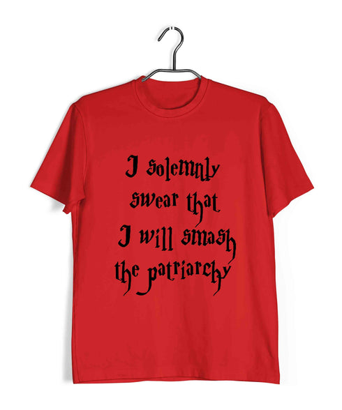 Feminista Feminism SOLEMNLY SMASH THE PATRIARCHY Custom Printed Graphic Design T-Shirt for Women