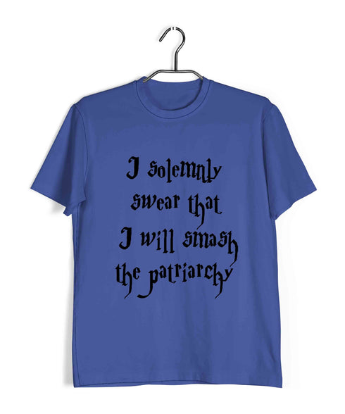 Feminista Feminism SOLEMNLY SMASH THE PATRIARCHY Custom Printed Graphic Design T-Shirt for Women