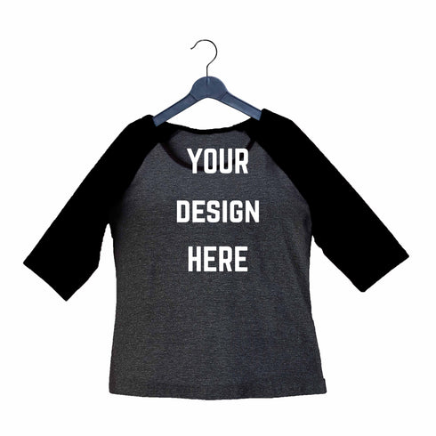 Aaramkhor Customized Design Your Own or Personalized Photo Printed Design Your Own Custom Merchandise summer-22 Womens Raglan Tshirts