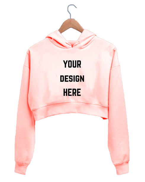 Aaramkhor Customized Design Your Own or Personalized Photo Printed Design Your Own Custom Merchandise summer-22 Womens Crop Hoodies