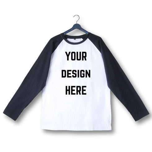 Aaramkhor Customized Design Your Own or Personalized Photo Printed Design Your Own Custom Merchandise summer-22 Men Raglan Full Sleeve Tshirt