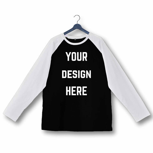 Aaramkhor Customized Design Your Own or Personalized Photo Printed Design Your Own Custom Merchandise summer-22 Men Raglan Full Sleeve Tshirt